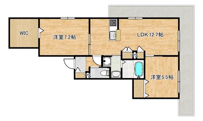 さくらBLOOM(2LDK/2階)の間取り写真