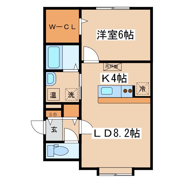 レインベース(1LDK/1階)の間取り写真
