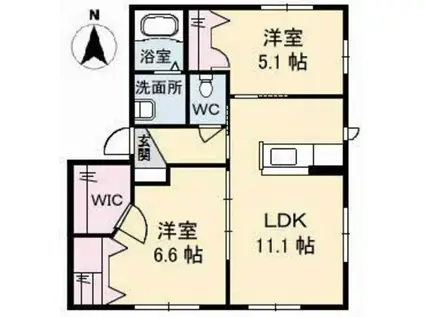 ダイヤメゾン(2LDK/1階)の間取り写真