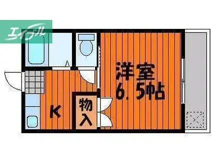 レクサス十日市II(1K/2階)の間取り写真