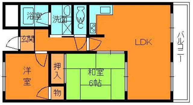 ヴィエンシャトレー小池(2LDK/3階)の間取り写真