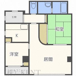 エンブレム山の手(2LDK/3階)の間取り写真