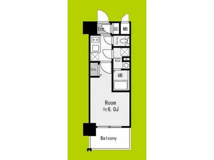 エスリード大阪イーストエッジ(1K/9階)の間取り写真