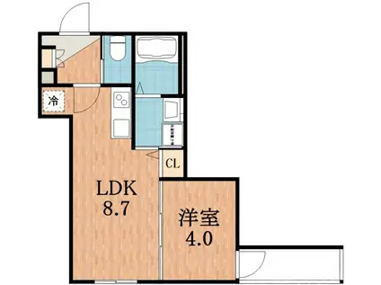 F ASECIA IASO(1LDK/3階)の間取り写真