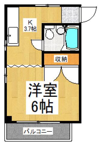 関口ビル(1K/3階)の間取り写真