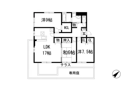 アリュール逆瀬川(3LDK/1階)の間取り写真
