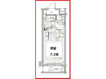 シーネクスホンコマゴメ(1K/1階)の間取り写真