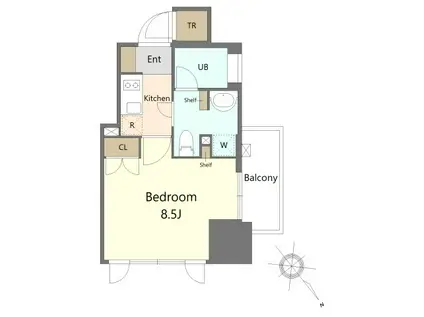 パークレジデンシャル博多(1K/13階)の間取り写真