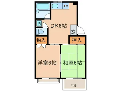 ドリームハイツ(2DK/3階)の間取り写真