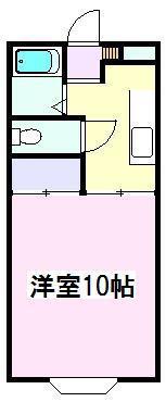 シティプラザ北上B (1K/1階)の間取り写真