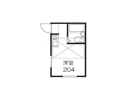パンシオン 小田急相模原NO5(ワンルーム/2階)の間取り写真