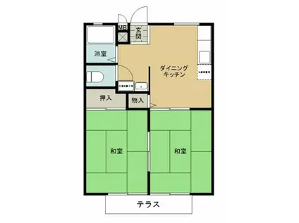 メゾン青葉(2DK/1階)の間取り写真