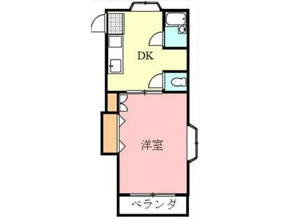 エーブル志度(1DK/6階)の間取り写真