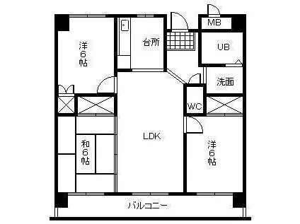 パストラル柳丸1(3LDK/6階)の間取り写真