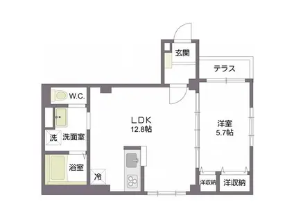 TRINITY SHIROKANE トリニティ シロカネ(1LDK/1階)の間取り写真
