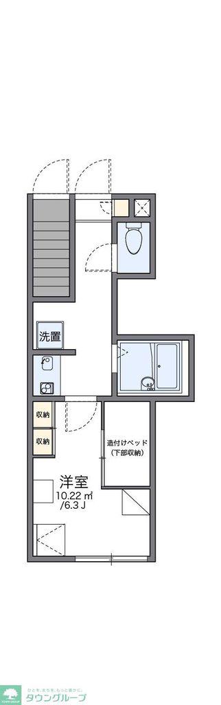 レオパレスING(1K/1階)の間取り写真