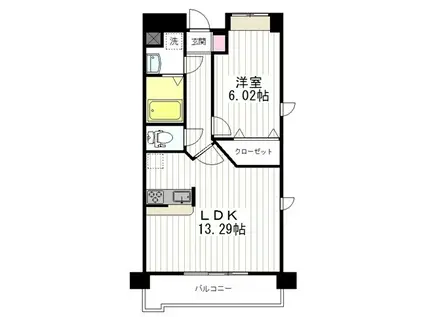 グレイスII(1LDK/4階)の間取り写真