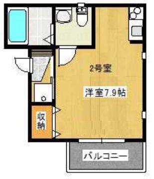 AERA鬼高(ワンルーム/2階)の間取り写真