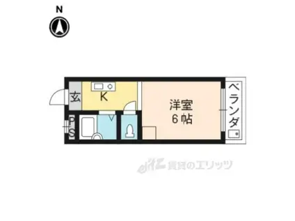 サンシーガルⅠ(1K/3階)の間取り写真