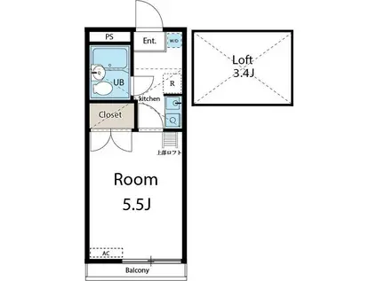 ララ鶴間NO3(1K/1階)の間取り写真