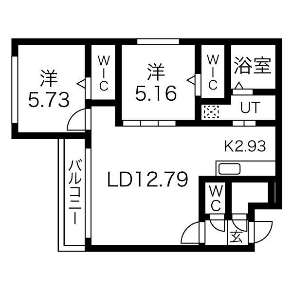 MOIWA VIEW(2LDK/4階)の間取り写真