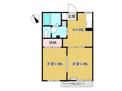 メゾンアルカディア(2K/2階)の間取り写真