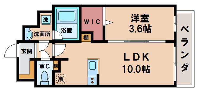 ミラージュパレス天王寺堀越町(1LDK/4階)の間取り写真