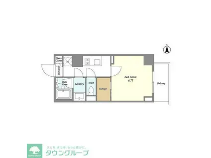 ラティエラ大森(1K/1階)の間取り写真