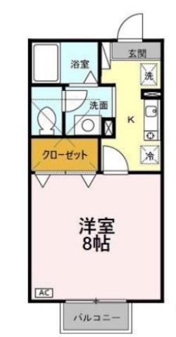ビアンフェ(1K/2階)の間取り写真