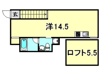 下三条町ソラノマ(ワンルーム/2階)の間取り写真