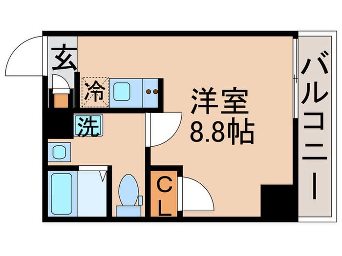 CASA DINO(ワンルーム/6階)の間取り写真
