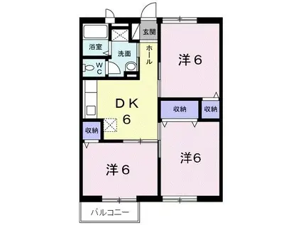 プレジール壱番館(3DK/2階)の間取り写真