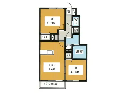 CONTRAIL(2LDK/1階)の間取り写真