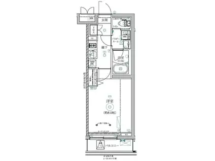RELUXIA三軒茶屋(1K/4階)の間取り写真