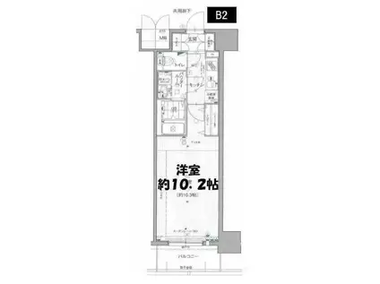 エスリード福島第5(1K/13階)の間取り写真
