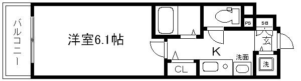 エステムコート京都烏丸II(1K/4階)の間取り写真