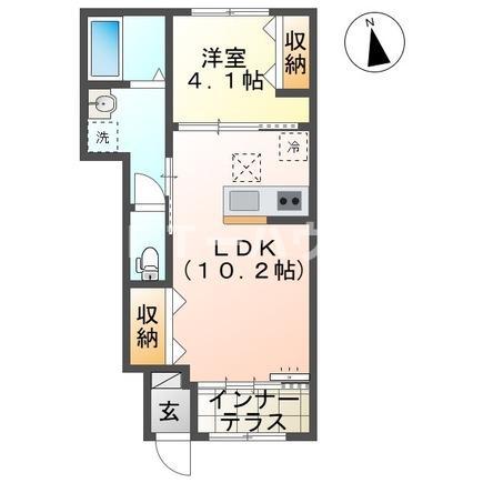 船橋市夏見台1丁目アパート(1LDK/1階)の間取り写真
