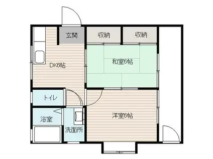 レジデンス モト(2DK/1階)の間取り写真