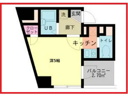 ポートフォリオ千住(1K/3階)の間取り写真