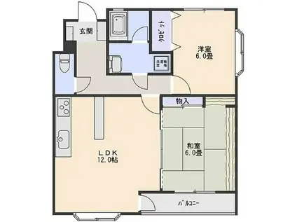 コスモス27(2LDK/1階)の間取り写真