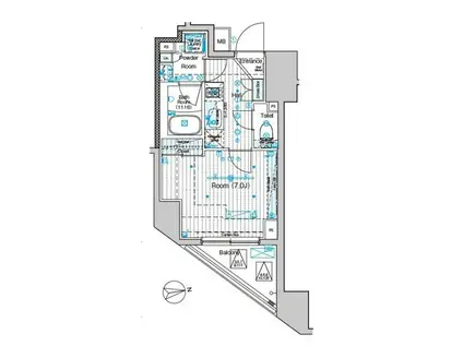 ブライズ東日本橋(1K/13階)の間取り写真