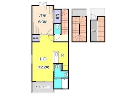 ラルーチェII(1LDK/3階)の間取り写真