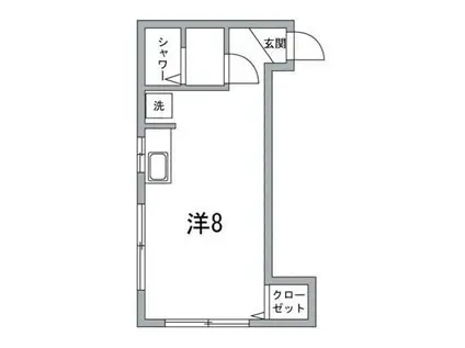 桜ハイツ(ワンルーム/2階)の間取り写真