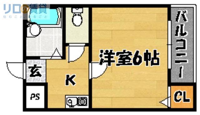 フレンド豊新(1K/3階)の間取り写真