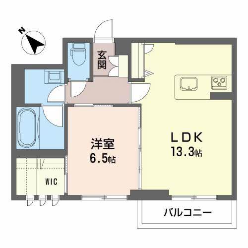 サンカンタンビス(1LDK/1階)の間取り写真