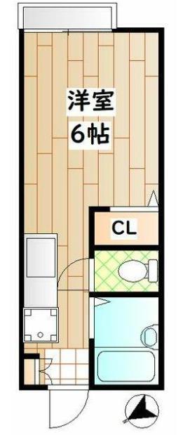 ファウンテンヒル(1K/2階)の間取り写真