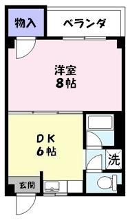 ラフェスタ東福原(1DK/4階)の間取り写真