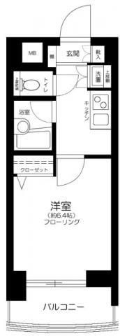 パレステュディオ中目黒(1K/3階)の間取り写真