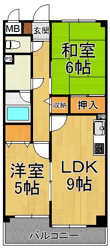 リブインコンフォート(2LDK/1階)の間取り写真