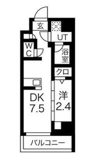スパシエルクス亀戸(1DK/5階)の間取り写真